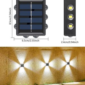Solarne Lampe Za Ogradu Zidove I Fasade - Sa 10 svetiljki ( sve 4 strane )